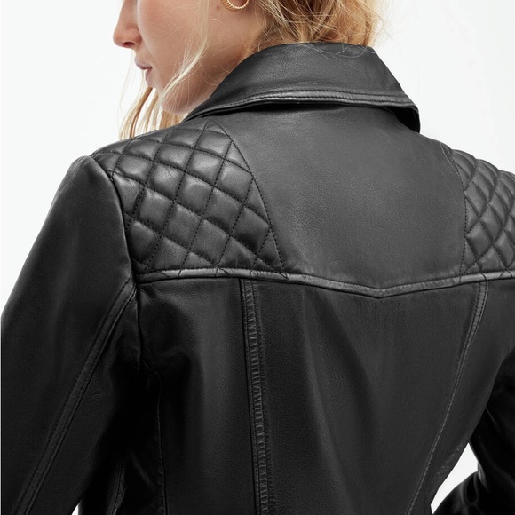 AllSaints Cargo Distressed Leather Biker Jacket - Picture 3 of 4